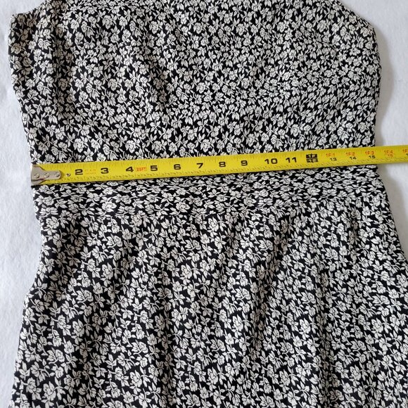 Casual Corner Dress Black Floral Size 8 Size Zip Lined - Picture 12 of 13